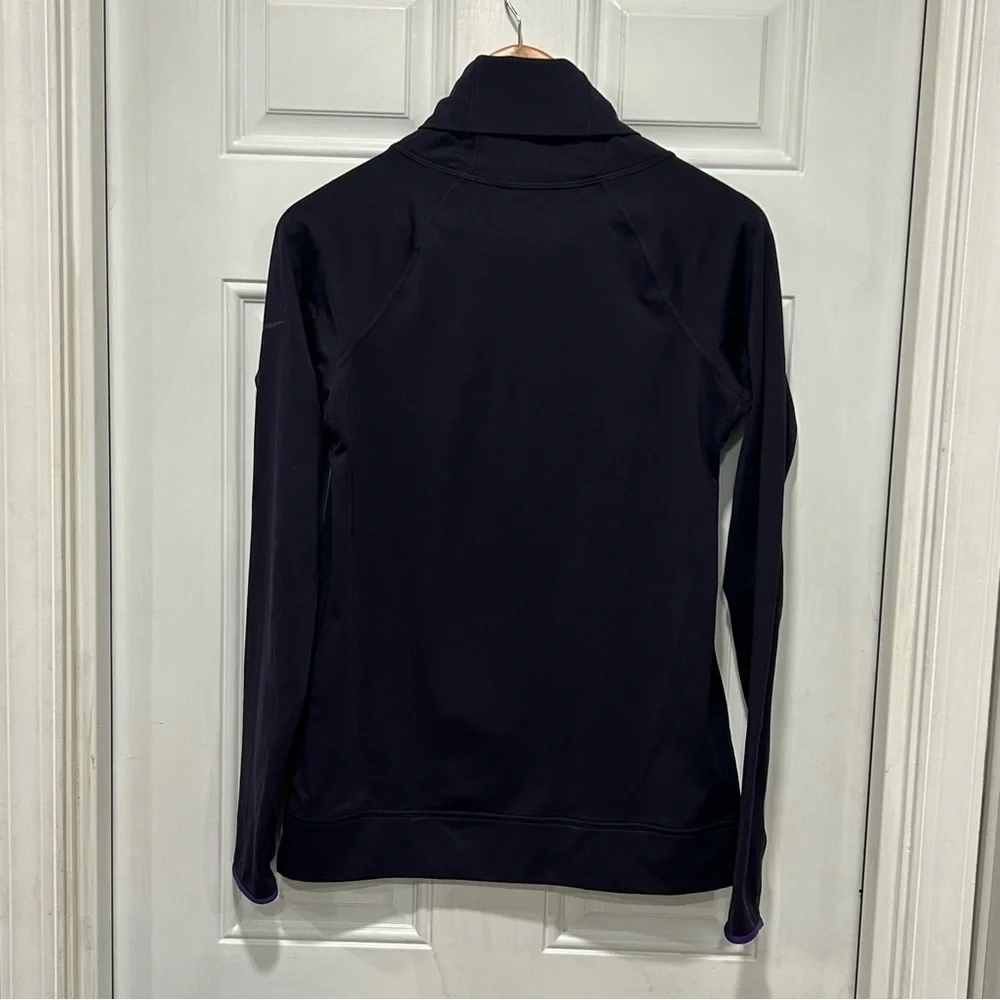 Nike Pro Drifit Athletic Run Base Layer Purple Mock Turtleneck Top Size medium